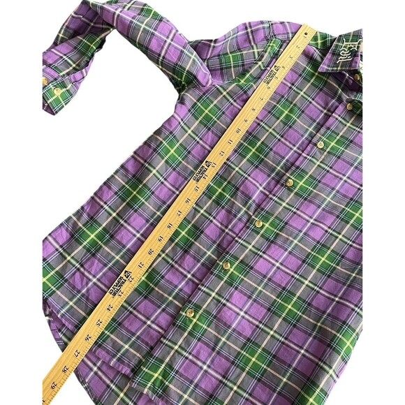 Disney Cakeworthy Snow White Evil Queen Villain Purple Plaid‎ Button Up- size S - Picture 6 of 13